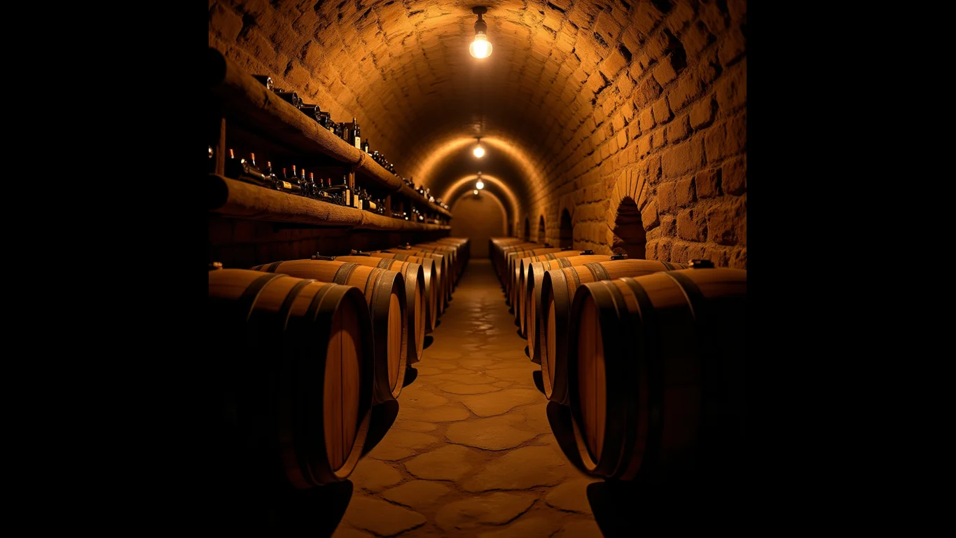 Barriques de chêne dans notre cave